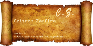 Czitron Zamfira névjegykártya